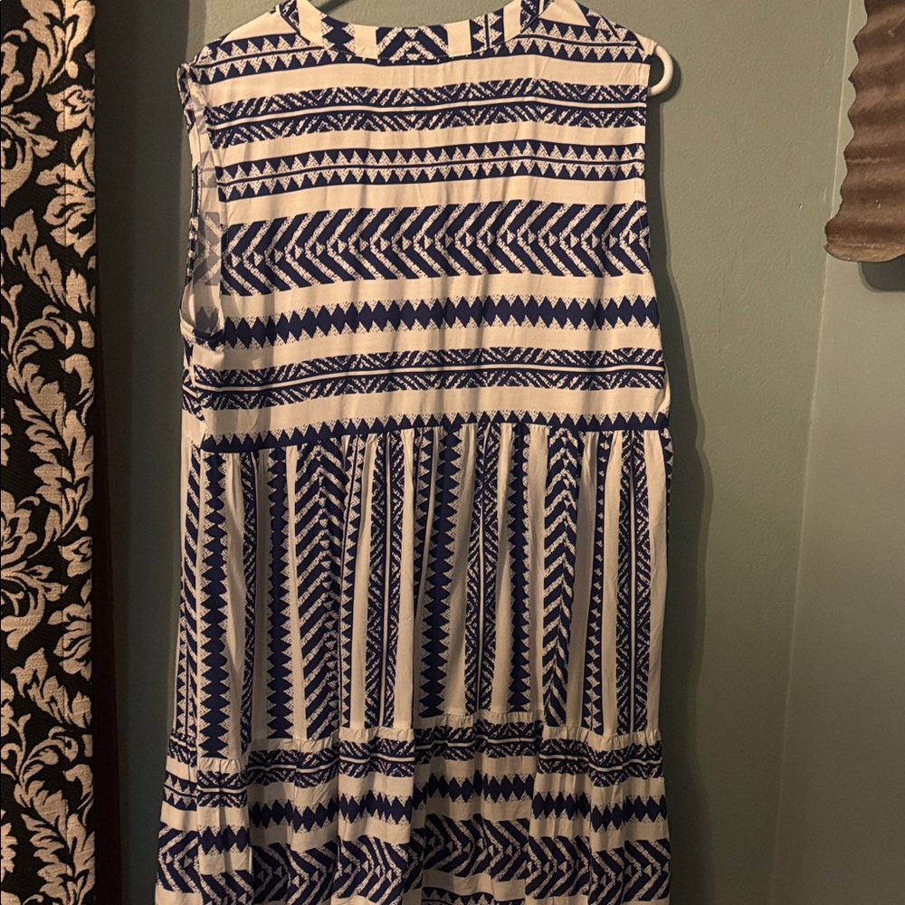 Cupshe White and Navy Patterned Mini Dress - Picture 5 of 6